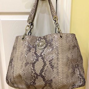 Michael Kors snake skin print leather bag